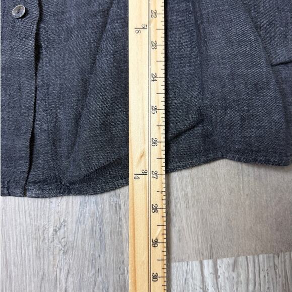 EILEEN FISHER Charcoal Linen Blend Button Front Boxy Blouse Women’s XL - Picture 7 of 8